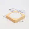 Luz de Noche Táctil de Madera DIY Base Acrílica Luminosa Luz de Noche de Madera de Caucho Base Luminosa LED Modelo de Carga