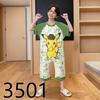 2025 Nuevo Traje de Verano de Seda de Hielo de Una Pieza para Niño Acolchado Anti-Patadas con Dibujos Animados Lindos Ropa de Casa Conjunto de Pijama Se Puede Usar Afuera