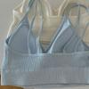 Ropa interior todo en uno con copa trasera hermosa para niña, Camiseta delgada a rayas con tirantes dobles para mujer, Sujetador deportivo strapless para pecho pequeño