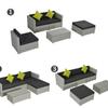 Muebles de exterior sofá de ratán PE combinación exterior piscina ocio impermeable mesa de centro al por mayor