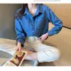 Chaqueta de Mezclilla Retro para Mujer Primavera y Otoño 2025 Holgada de Manga Larga de Longitud Media Diseño de Camisa Capa Camisa de Nicho