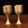 Copa de Vino de Latón, Copa de Cobre Puro, Juego de Copas de Vino Extra Grandes Estilo Antiguo Vintage, Decoración Artesanal