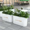 Caja de flores de hierro forjado para exteriores personalizada, caja de luz, canaleta para flores para asientos exteriores de restaurante y tienda de té con leche, mampara, macizo de flores para exteriores
