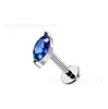 Pendiente de Titanio F136 Aleación de Titanio Zirconia Marquise Unilateral Perforación de Oreja Hueso de la Oreja Titanio G23 Joyería para Piercings Corporales