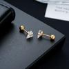 Brincos de Zircônia Triangular para Homens, Aço Titânio Tendência da Moda, Brincos de Design Personalizado para Mulheres, Brincos de Rosca, Atacado