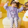 Pijama para Niña, Pijama Infantil de Medio Terciopelo, Terciopelo Coral de Dibujos Animados, Cálido y Suave, Engrosado para Otoño e Invierno, Ropa de Casa