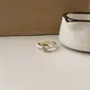 Anel de Amor Elegante com Esmalte Dupla Camada para Mulheres, Luxo Leve, Design de Nicho, Anel Empilhável para Dedo
