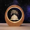Luz de Noche de Cristal de Estrella Cielo Estrellado de Luna Delfín Medusa Decoración de Escritorio de Dormitorio Regalo de Cumpleaños Creativo para Mamá