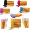 Herramientas Desechables para Extensiones de Pestañas Varilla Dorada Cepillo para Pestañas Cepillo para Cejas Peine para Pestañas Cepillo para Máscara de Pestañas Cepillo Espiral Herramientas para Pestañas