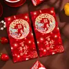 Nuevos sobres rojos holográficos láser 3D de alta gama para bodas, con el carácter "feliz" y diseños de dragón y fénix, sobres rojos creativos flocados