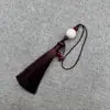 Xiangfei 8B-7 Loto Tallado Doble Borla Colgante Borla Traje Antiguo Dinastía Han Solapa Prensada Escalón Prohibido Estilo Antiguo Ropa con Espalda de Nube Accesorios