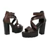 Sandalias de verano para mujer de talla grande con punta abierta, sandalias de tacón ultra alto transfronterizas europeas y americanas, color liso, cremallera trasera, nuevas sandalias cuadradas para mujer