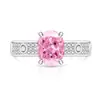 Venta Caliente Transfronteriza Anillo con Corte de Flor de Hielo de Piedra de Color para Mujer Diamante de Alto Carbono Súper Brillante Moda Simple Anillo Chapado en Oro Real Transmisión en Vivo Dropshipping