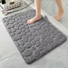 Alfombrillas de Suelo con Relieve de Piedra para Uso Doméstico, Felpudos de Algodón Elástico y Coral, Alfombrillas Absorbentes para Pies de Baño, Venta al por Mayor Transfronteriza