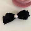 Nueva Pinza para el Cabello Rosa Corazón de Niña Pequeño Aroma Tweed Lazo Pinza de Pico de Pato Pinza Texturizada Accesorios para el Cabello Pinza