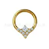 Anillo de Nariz de Titanio F136 con Incrustación de Circonita, Joyería para Oreja de Aleación de Titanio G23, Accesorios para Piercings Corporales, Septum Nasal Transfronterizo