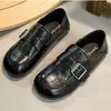 Zapatos planos de cuero estilo retro británico para mujer, nueva colección de otoño 2026, diseño sin cordones, suela suave, mocasines Mary Jane