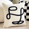 Sofá Cuadriculado Blanco y Negro Estilo Nórdico Cojín Almohada Lunares Calabaza Lindo Entrada Casa de Huéspedes de Lujo Sala de Estar Funda de Cojín Cuadriculada