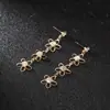 Moda Japonesa e Coreana Personalidade Brincos Elegantes Brincos de Flor Dupla Joias Femininas para Presente do Dia da Namorada E578