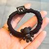 Corea del Sur Dongdaemun con anillo para el cabello de oso de pedrería, lindo para niña, banda para el cabello de alta elasticidad, cuerda para moño, estuche de cuero