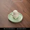 Adorno de Conejo de Cerámica Portaincienso para Uso en Interiores del Hogar, Soporte para Incienso, Quemador de Incienso para Ceremonia del Té, Portaincienso de Conejo