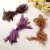 Outono e inverno temperamento francês desejo puro laço de pena de avestruz diy em grande estilo clip de tubarão de princesa acessórios de cabelo material de presilha de cabelo feminina