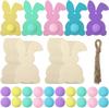 Decoraciones de Pascua en Stock Conejo sin terminar Manualidades de Madera DIY para Niños Artículos de Pascua en Stock