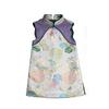 Vestido Qipao Feminino 2026 Estilo Chinês Roxo de Verão com Manga Onda para Crianças Roupa Tang para Bebês Hanfu Hanfu