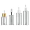 En stock 30 ml40ml50ml transparente presionar fondo grueso botella de esencia sub-embalaje hombro plano líquido pared gruesa botella gotero de aceite esencial