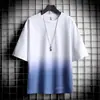 Camiseta de Manga Corta para Hombre de Alto Volumen de Ventas, Tipo Algodón de Manga Corta Verano 2026 Nueva Casual Color Degradado Corte Holgado Camiseta Básica