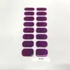 Popular Transfronteiriço Adesivos de Unha Cor Sólida Design Simples 16 Dedos Cobertura Total À Prova d'Água Película de Esmalte Adesivos de Unha Atacado