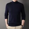 Suéter de Cuello Alto Medio para Hombre 2026 Otoño/Invierno de Punto de Manga Larga Pulóver Holgado de Cuello Medio Suéter Engrosado