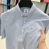 100% algodão primavera e outono alta qualidade camisa bordada algodão manga curta gola pontuda fina camisa masculina meia manga manga longa top atacado