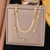 [Collar de Acero de Titanio Dorado + Color Acero] Moda de Lujo Ligero para Mujer El Más Fácil de Combinar Cadena para Clavícula Collar de Amor de Nicho de Gama Alta