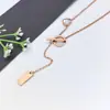 Collar de Acero Inoxidable para Mujer Joyería de Nicho Versátil Colgante de Cobre Cadena Elegante para Clavícula Joyería Cadena de Lujo Ligero