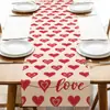 Bandeirinha de Mesa Popular da Amazon para o Dia dos Namorados Pétala de Rosa Estampa de Amor Material de Linho Toalha de Mesa Decorativa para o Dia dos Namorados