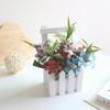 ¡Recomendado! Pintura al óleo orquídea saltarina flor artificial juego de bonsái decoración valla de madera maciza blanca decoración de pared tecnología