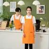 Delantal Publicitario Impermeable y a Prueba de Aceite con Correas Ensanchadas para el Trabajo, Adecuado para Cafeterías, Tiendas de Té con Leche, Personal de Restaurante y Supermercados, con Impresión Personalizada