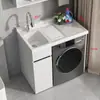 Gabinete de lavandería para balcón con fregadero integrado y tabla de lavar, gabinete para lavadora de carga frontal, combinación de gabinetes de baño, venta al por mayor de fábrica