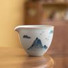 Taza de feria azul pintada a mano antigua, paisaje, cerámica, para el hogar, distribución de té, taza pública, taza de feria, mar de té, distribución de té, juego de té