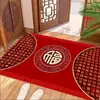 Alfombra de Piso 2026 Año del Caballo, Alfombra Roja para Puerta de Entrada, Decoración del Festival de Primavera, Alfombra de Entrada Antideslizante de Cristal Terciopelo para Puerta de Entrada Festiva