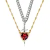 Nuevo Colgante Creativo de Pareja Flecha a Través del Corazón Traje Daga de Amor Cadena de Clavícula con Diamantes Regalo de San Valentín Collar