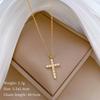 [Aço titânio corpo inteiro] colar minimalista de personalidade temperamento cruz diamantes completos ouro real forno feminino corrente clavícula ins