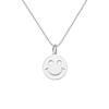 Shangying Plata de ley S925 micro-incrustada redonda bolsa de marca cadena de cuentas nicho sentido del diseño de lujo ligero cara sonriente versátil cadena para clavícula al por mayor