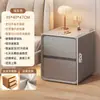 Mesita de Noche Ultraestrecha, Gabinete de Almacenamiento Simple, Gabinete Estrecho para Espacios Pequeños en el Dormitorio con Cajones de Madera Maciza, Estante Pequeño Creativo para Mesita de Noche