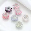 Cuentas Espaciadoras Flor de Rosa Degradada de Nuevo Producto Transfronterizo Incrustadas con Cadena de Diamantes de Pedrería Accesorios para Cadena de Teléfono Móvil DIY Cadena de Llaves Cadena de Bolsa Venta al por Mayor