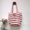 Bolso Pequeño de Lana Tejida Otoño e Invierno para Mujer 2025 Nuevo Estilo Coreano Bolso Tejido a Mano Bolso de Mano de Nicho para el Trabajo y el Viaje