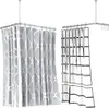 Letrero Colgante de Alambre de Acero Transfronterizo Balcón de Baño Cuerda Colgante de Varilla Telescópica Hebilla de Cierre Accesorios Colgantes Cuerda Colgante Invisible Cuerda Colgante