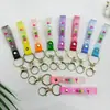 Popular Llavero de Cordón de Cuero Transparente de Silicona de Pvc Accesorios Regalo de Vacaciones Llavero Colgante Relleno de Aceite Pulsera