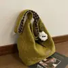 Bolso Cruzado Informal de Lana de Gran Capacidad para Mujer 2025 Nueva Moda Bolso de Hombro Versátil Bolso Tote Estilo Perezoso